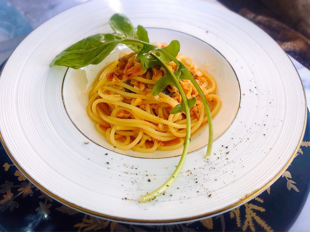 ルパリエのメニュー　桜海老のパスタ